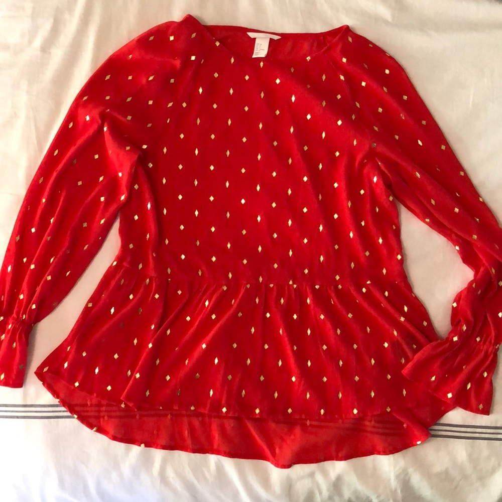 Sheer long sleeve top